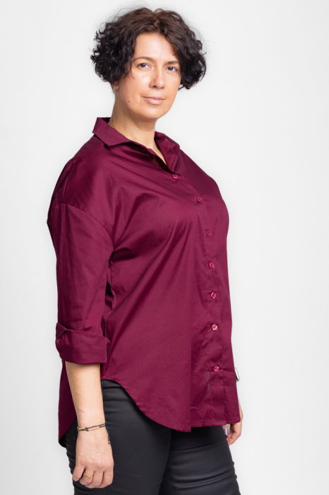 Camasa visiniu, dreapta, din poplin de bumbac [2]