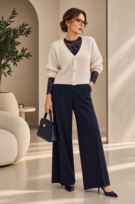 Cardigan dama cu lana si mohair, cu nasturi decorativi ,   pulover casual chic bej deschis