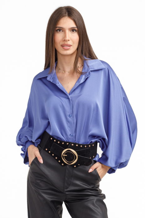 Centura corset lata din piele ecologica neagra cu catarama si tinte aurii si elastic la spate [2]