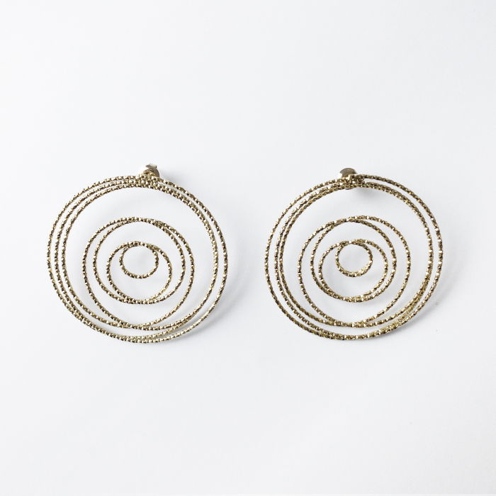 Cercei cercuri concentrice din otel inoxidabil auriu