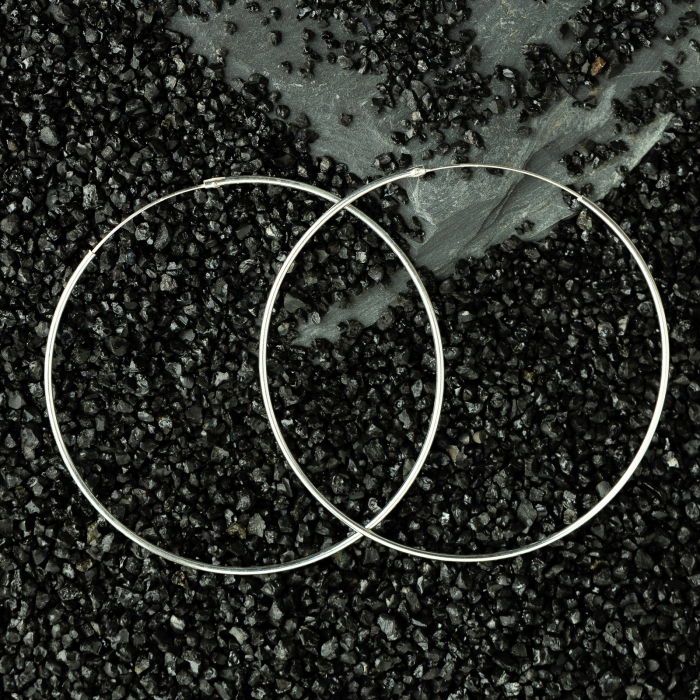 Cercei Creole mari din argint 925, cu sectiune patrata si diametru de 5.5 cm [3]