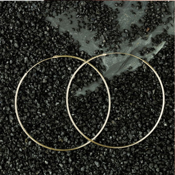 Cercei Creole mari din inox galben auriu, cu sectiune rotunda si diametru de 5 cm [2]