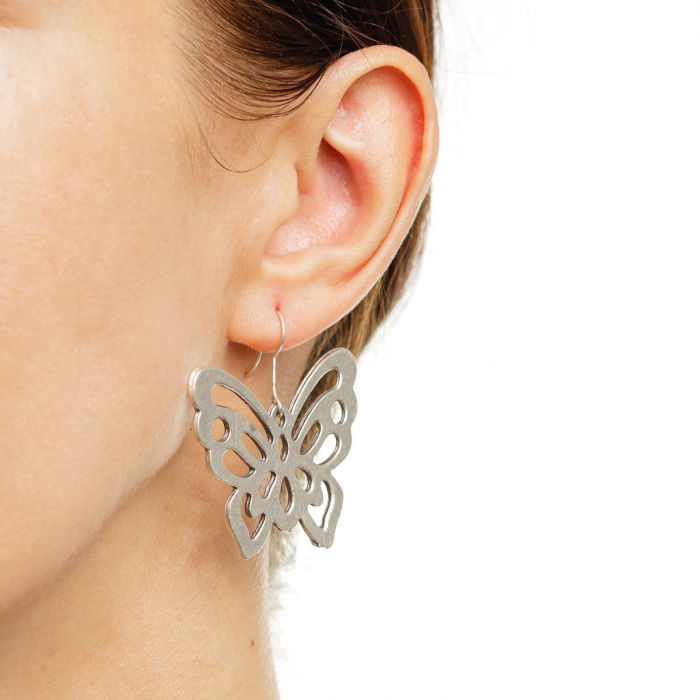 Cercei fluture mare din zamac [2]