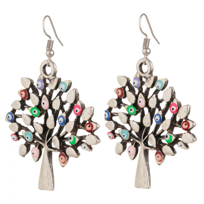 Cercei Pomul Vietii cu emailuri multicolore, din ZAMAC [2]