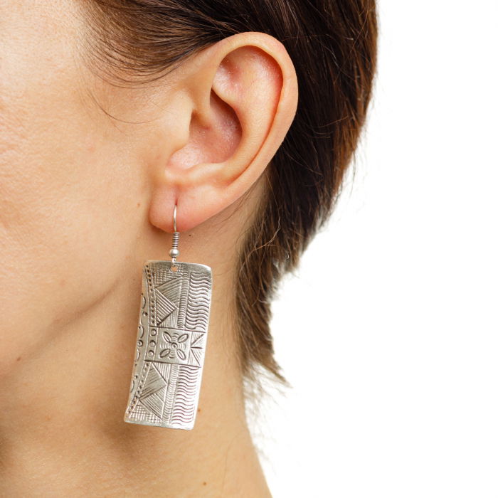 Cercei din zamac cu forma dreptunghiulara [3]