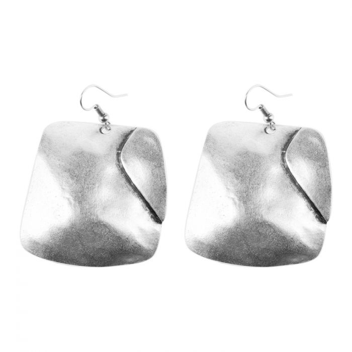 Cercei din zamac cu forma patrata usor neregulata [2]