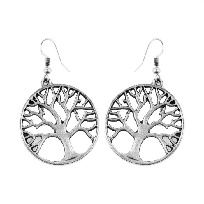Cercei cu diametru 2 cm din zamac cu Pomul Vietii [2]