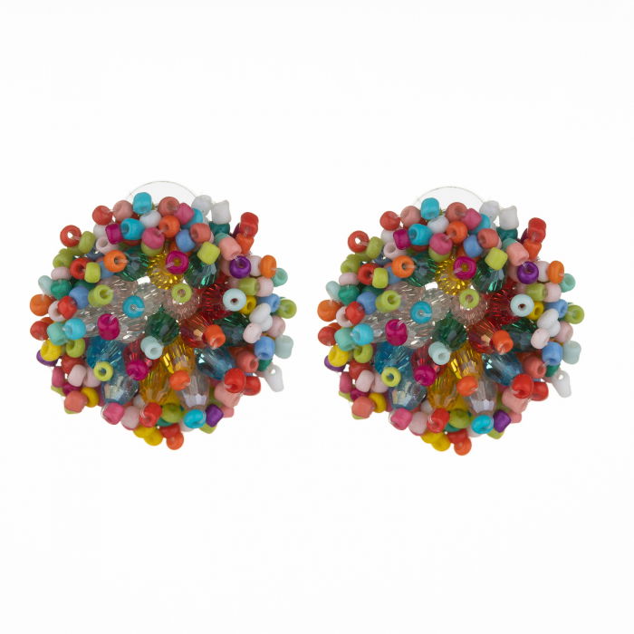 Cercei in forma de papadie cu pietricele mici in culori vibrante [2]