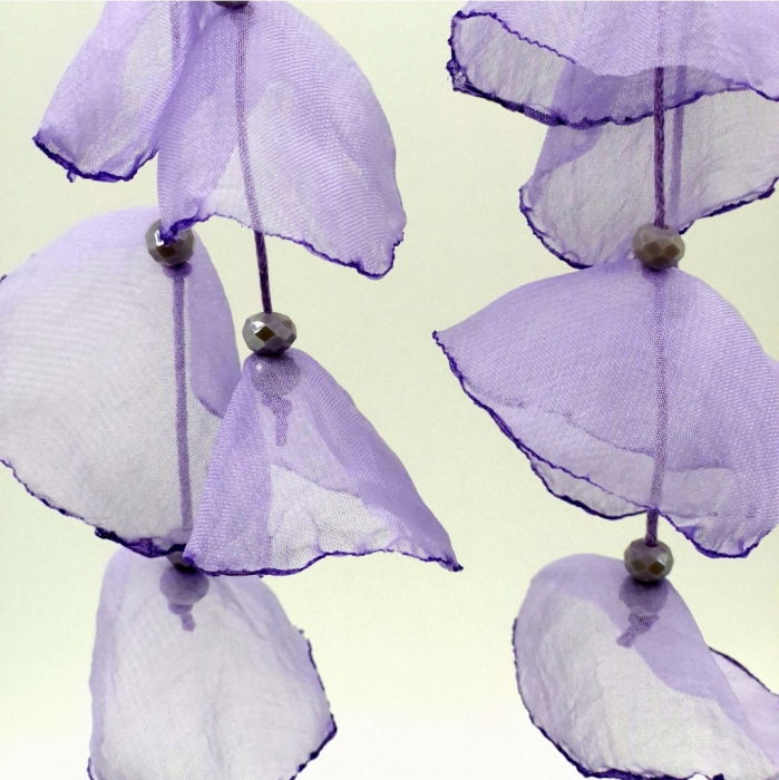 Cercei lungi boemi cu maci stilizati negri lila - Copie [1]