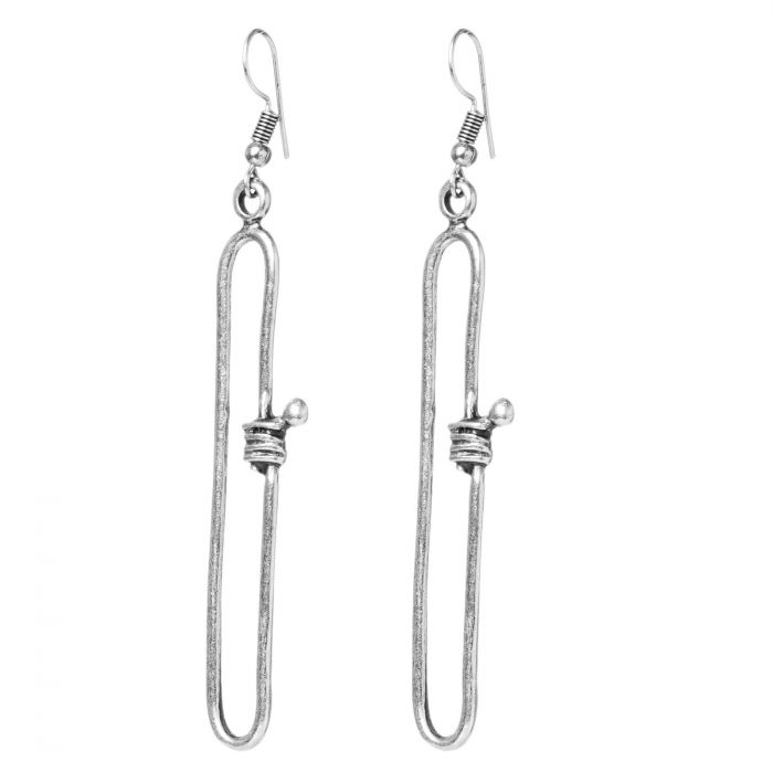 Cercei lungi cu forma abstracta cu nod, din zamac [3]