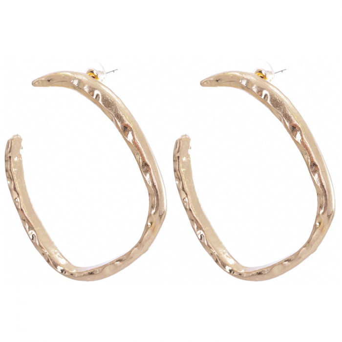 Cercei metalici aurii cu forma rotunda neregulata [2]