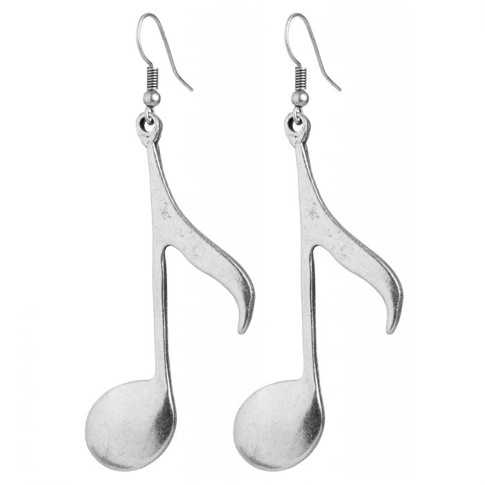 Cercei nota muzicala din zamac cu aspect lucrat manual [3]