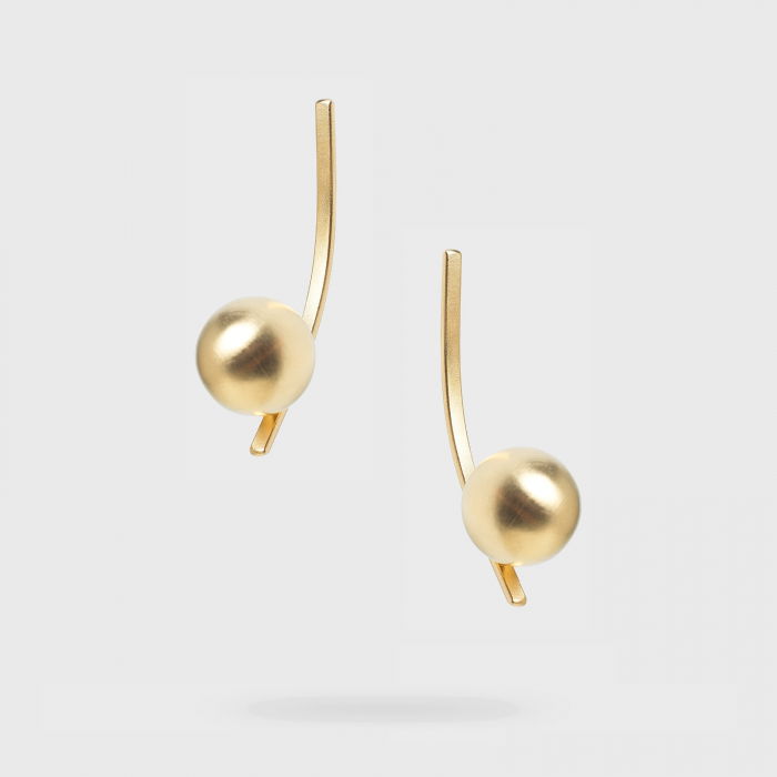Cercei lungi Vault cu bila, din alama placata cu cu aur de 24k [2]