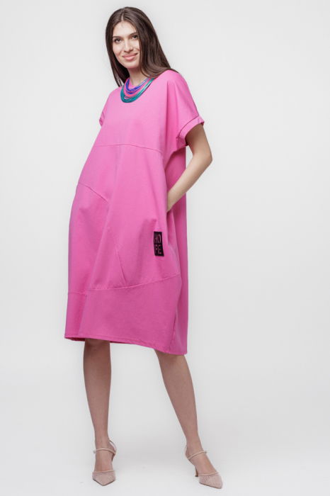 Colier cu multe siruri inegale, in trei culori: albastru, fucsia si turcoaz [4]