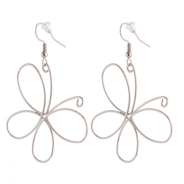 Colier lant fin cu pandant fluture din otel inoxidabil argintiu [3]