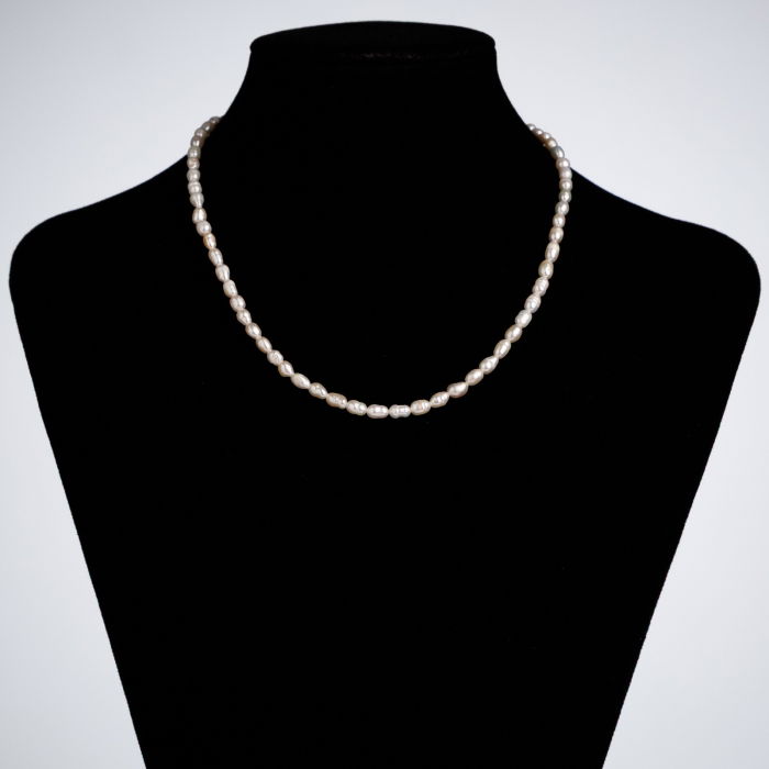 Colier la baza gatului din perle naturale de cultura, alungite de 5 mm– lungime 40 cm [2]