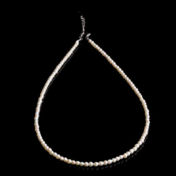 Colier la baza gatului din perle naturale de cultura, rotunde de 3 mm– lungime 40 cm [2]