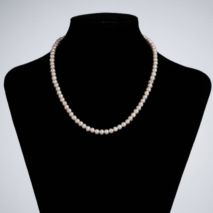 Colier la baza gatului din perle naturale de cultura, rotunde de 5 mm– lungime 40 cm [4]