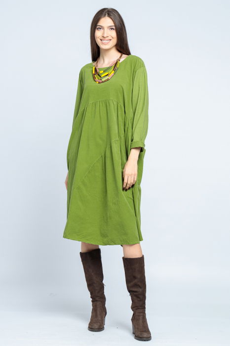 Colier multicolor din lemn galben, kaki si roz prafui [2]