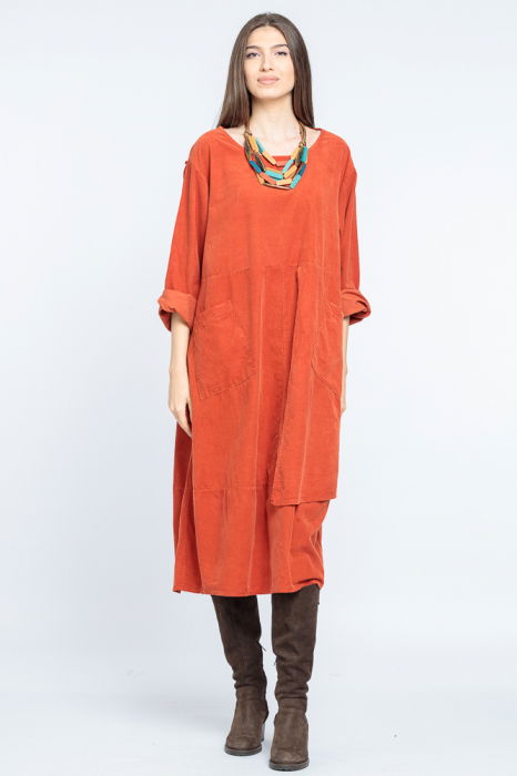 Colier multicolor din lemn corai, portocaliu si turcoaz [3]