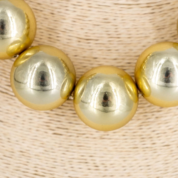 Colier scurt in stil retro, cu bile mari aurii [2]