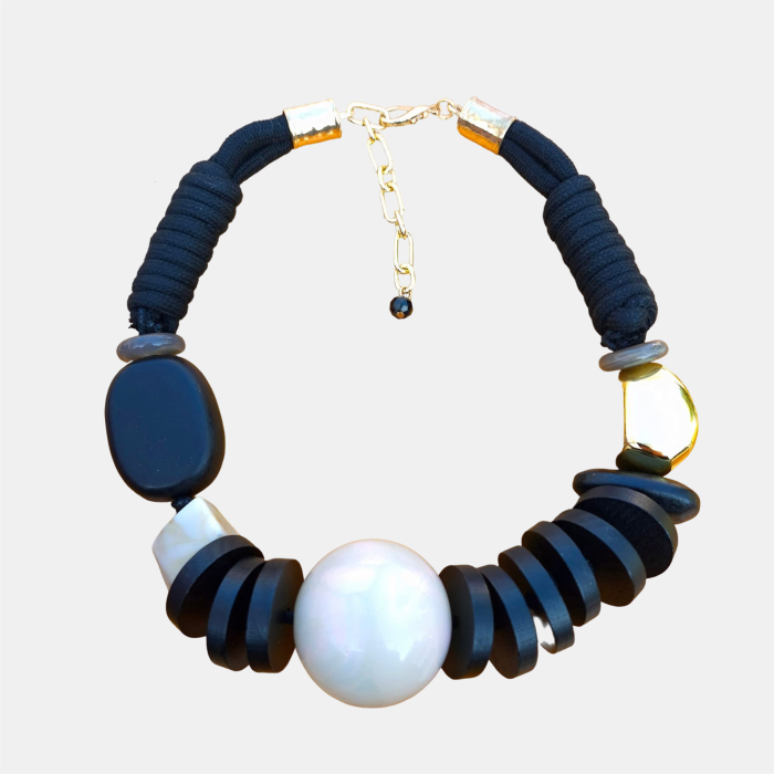 Colier statement geometric cu element central supradimensionat – design modern [2]
