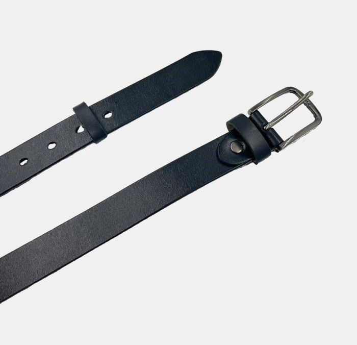 Curea dama din piele naturala neagra, cu catarama metalica [3]