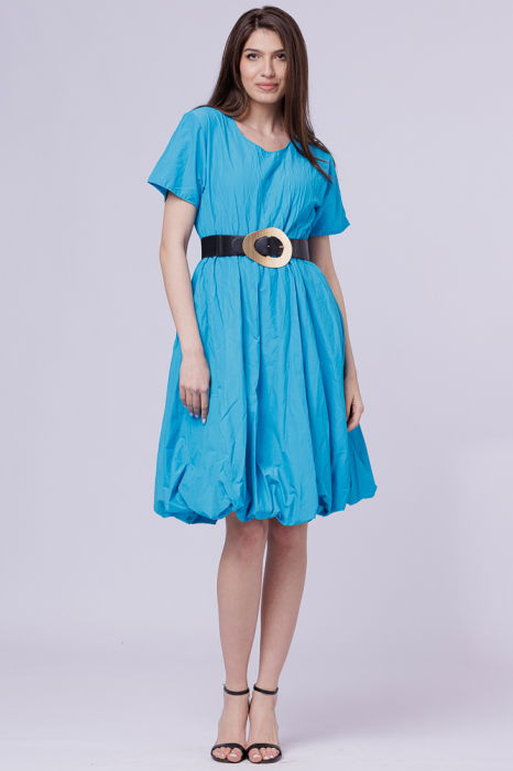 Curea din piele ecologica neagra cu catarama neregulata aurie si elastic la spate [2]