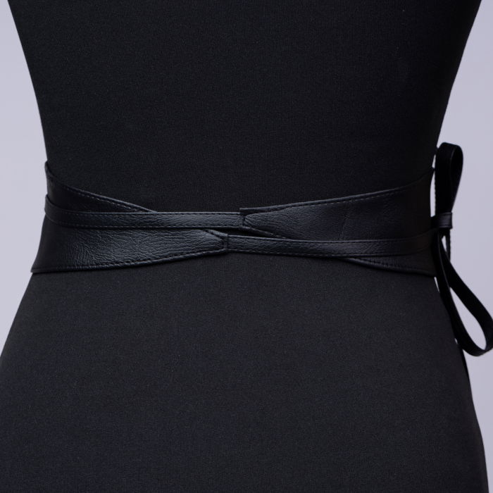 Curea lata petrecuta alba din piele ecologica [2]