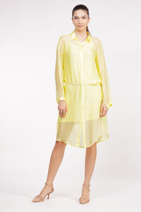 Curea metalica argintie cu cercuri si strasuri albe, flexibila cu lant de prelungire [4]