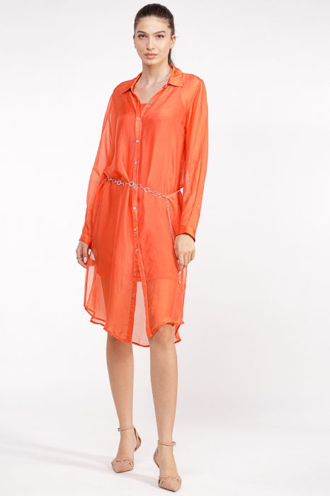 Curea metalica argintie cu cercuri si strasuri albe, flexibila cu lant de prelungire [2]