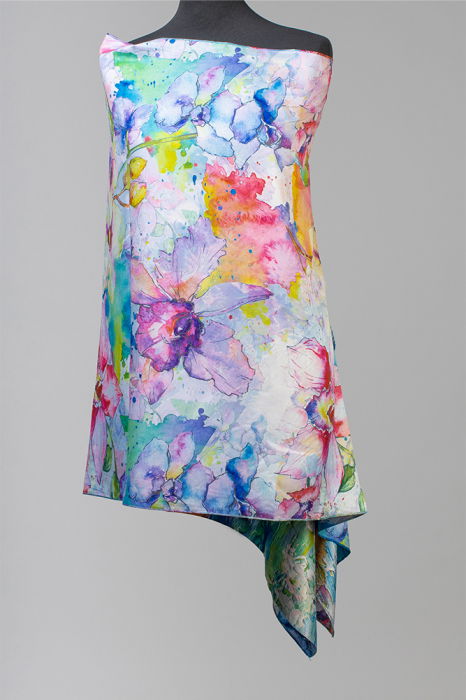 Esarfa cu doua fete, din matase, imprimata cu reproduceri dupa picturi celebre [2]