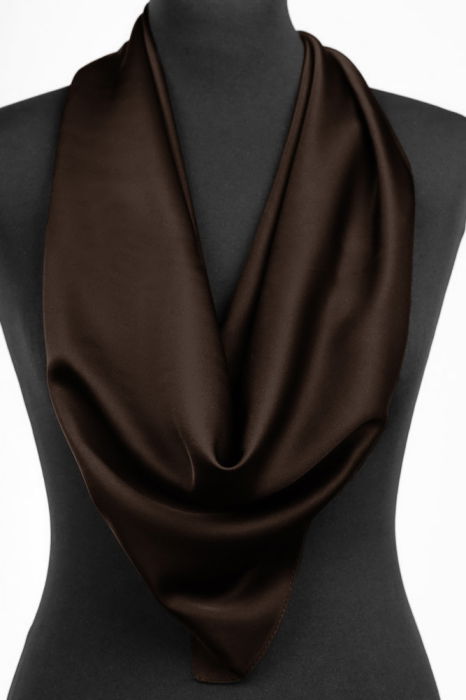 Esarfa maro inchis, patrata, din vascoza si matase [1]