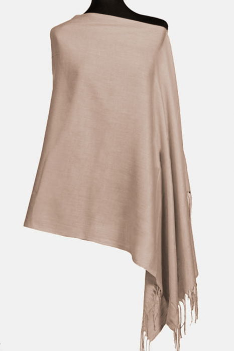 Esarfa bej inchis din cashmere subtire dreptunghiulara [1]