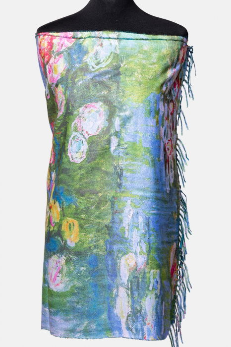 Esarfa cashmere cu doua fete imprimata cu imeprimeu dupa '' Migdal Inflorind" de Van Gogh [2]