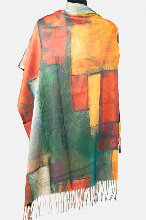 Esarfa cashmere cu doua fete imprimata cu reproducerea "Two girls reading" a lui Picasso [2]