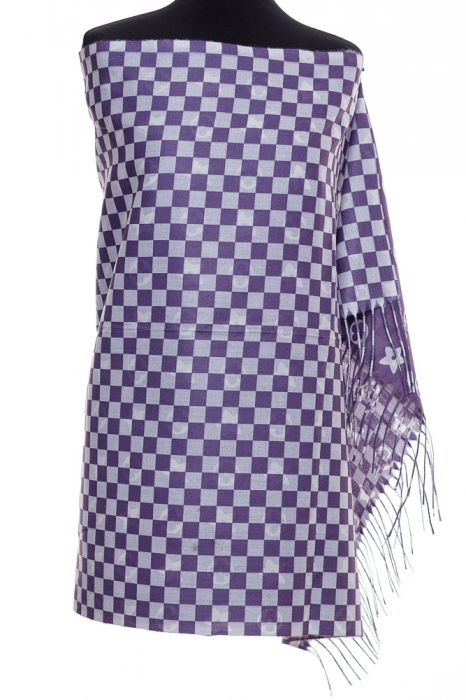 Esarfa casmir dubla fata cu model gen Louis Vuitton, mov [2]