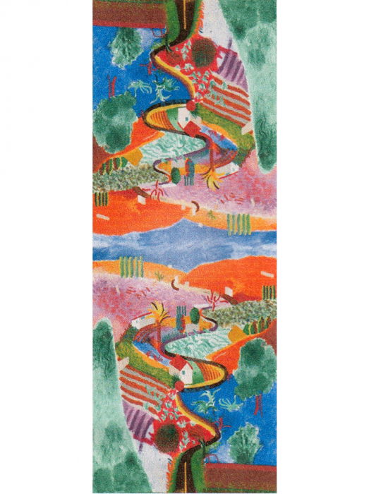 Esarfa cu doua fete, din matase, cu imprimeu diferite pisici tribale [3]