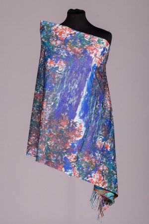 Esarfa cashmere cu doua fete imprimata cu reproducerea dupa pictura "Irisi" a lui Van Gogh [2]