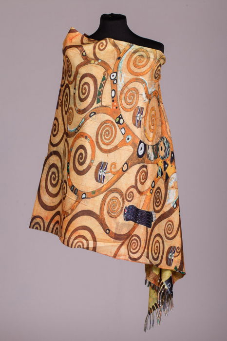 Esarfa vascoza cu reproducere dupa    Pomul Vietii    - Gustav Klimt