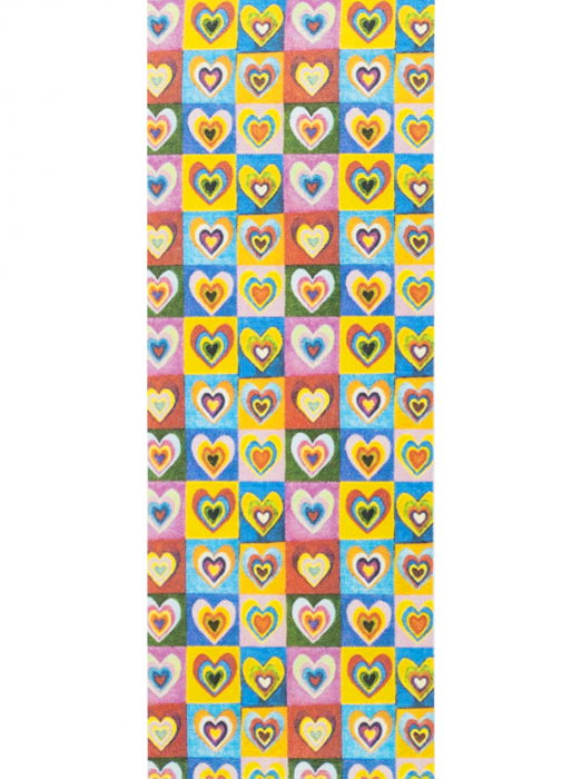 Esarfa dreptunghiulara cu doua fete, din matase, cu inimi multicolore dupa Kandinski [3]