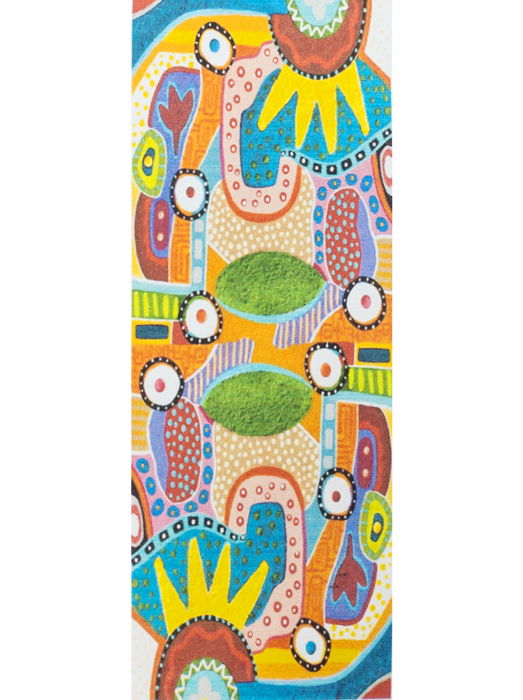 Esarfa dreptunghiulara cu doua fete, din matase, cu inimi multicolore dupa Kandinski [5]