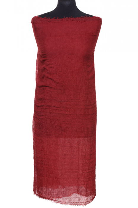 Esarfa dreptunghiulara tip pareo cu aspect creponat din vascoza, visinie [2]