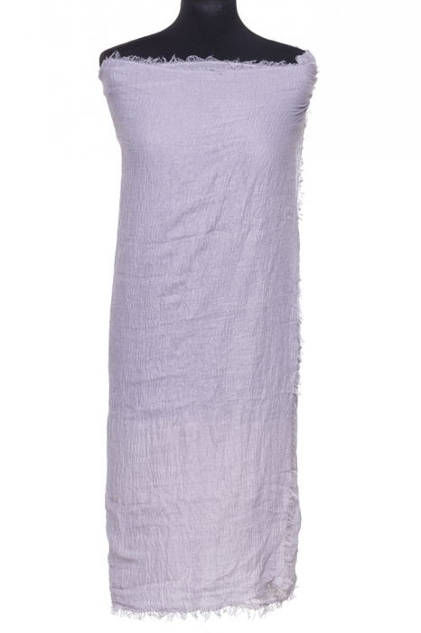 Esarfa dreptunghiulara tip pareo cu aspect creponat din vascoza, gri albastrui [2]