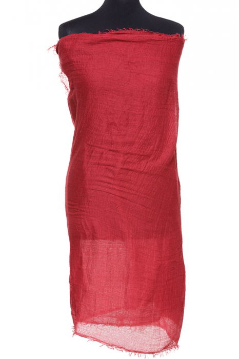 Esarfa dreptunghiulara tip pareo cu aspect creponat din vascoza, bordo [2]