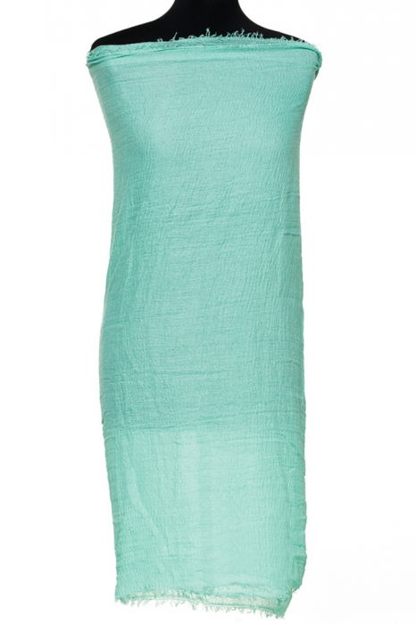 Esarfa dreptunghiulara tip pareo cu aspect creponat din vascoza, verde menta [2]