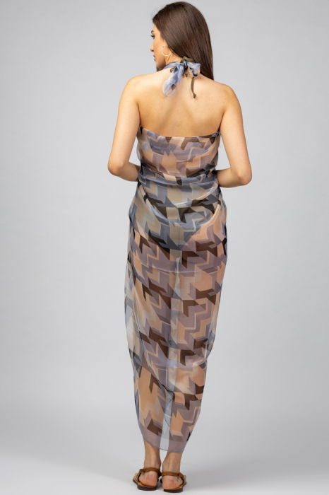 Esarfa dreptunghiulara tip pareo, Silk Feeling, cu model tip Escher Pattern [2]