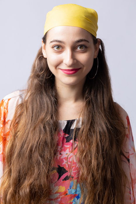 Esarfa galbena, dreptunghiulara si colturi alungite, din bumbac si matase [2]