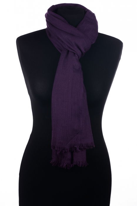 Esarfa mare dreptunghiulara tip pareo din bumbac usor creponat, mov [2]