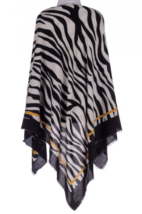 Esarfa patrata mare, imprimeu animal print alb-negru [2]